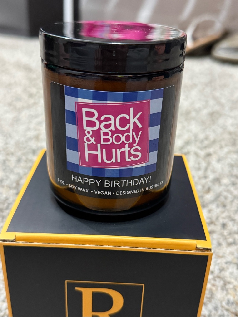Happy Birthday Soy Candle - Pink Label
